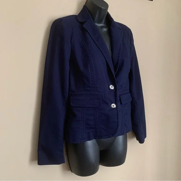 New York & Co Dark Blue Button Skirt Suit - Picture 5 of 15